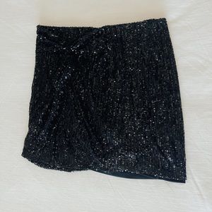 Sparkly Black Mini Skirt